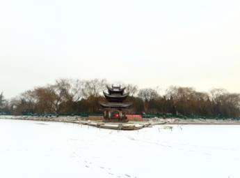北京陶然亭公园雪景